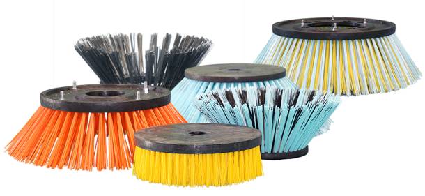 Brushes for road maintenance and/or harder sweep